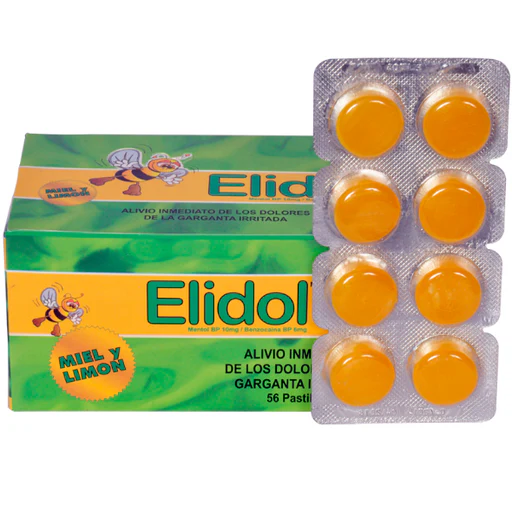Elidol Benzocaina Y Mentol Miel Limon X Pastilla