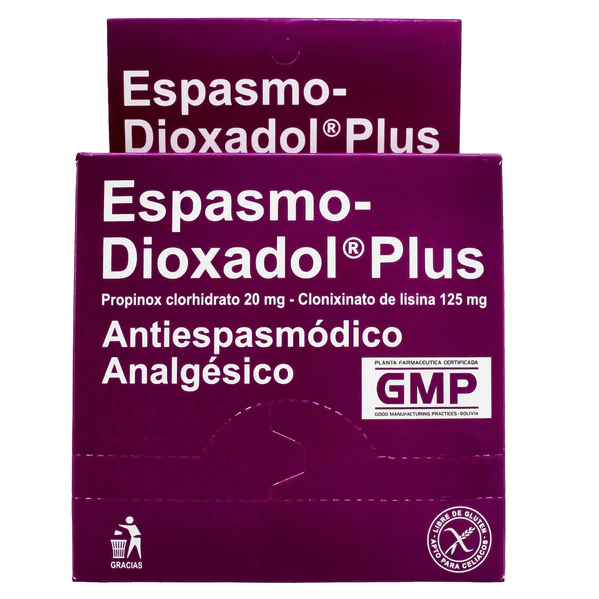 Espasmo Dioxadol Plus 20Mg Propinox Y 125Mg Clonixinato De Lisina X Tableta