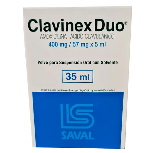 Clavinex Duo Amoxicilina 400Mg / Acido Clavulánico 57Mg X 35Ml
