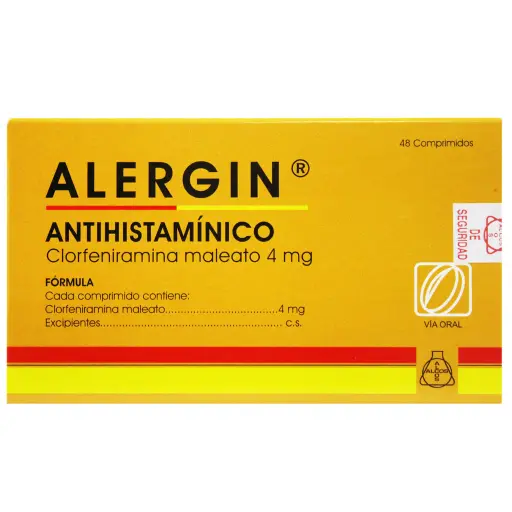 Alergin Clorfeniramina 4Mg Maleato X Tableta