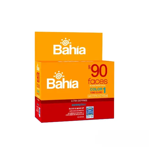 Bloqueador Bahía Faces Color 2 SPF90 Sachet 10 g. x 20. 