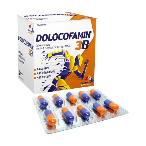 Dolocofamin 3B Diclofenaco Y Vitamina B1 B6 Y B12 X Capsula
