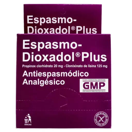 Espasmo Dioxadol Plus 20Mg Propinox Y 125Mg Clonixinato De Lisina X Tableta
