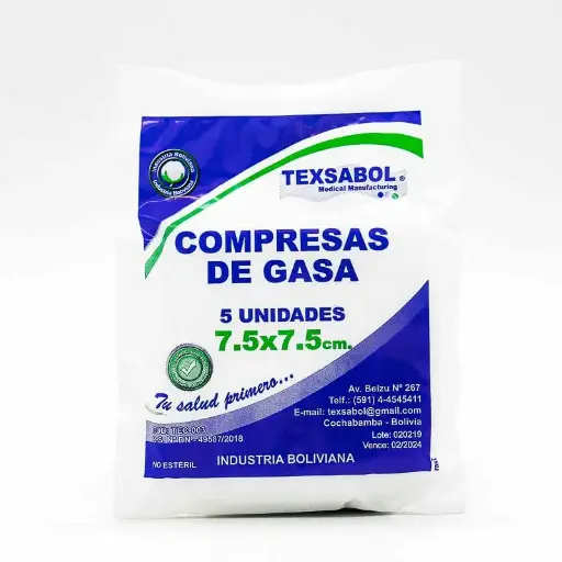 Compresa GASA 7.5Cmx7.5Cm X Sobre