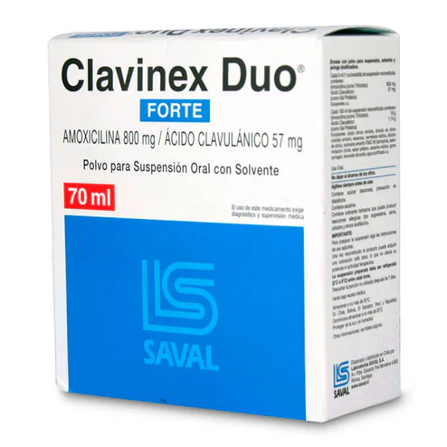 Clavinex Duo Forte Amoxicilina / Clavulánico Suspensión Oral X 70M